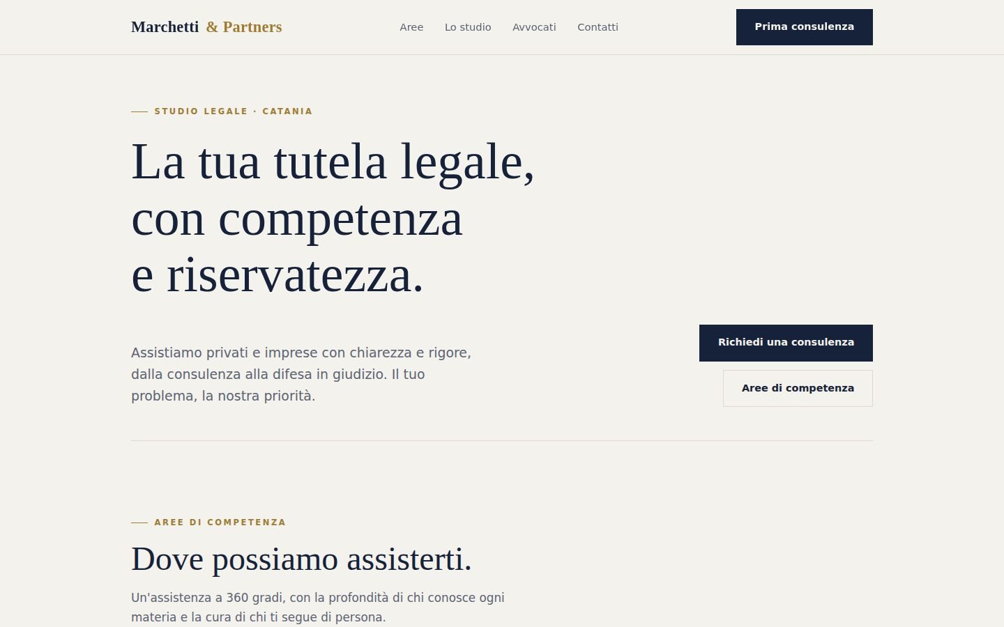 Demo dimostrativa — sito per studio legale