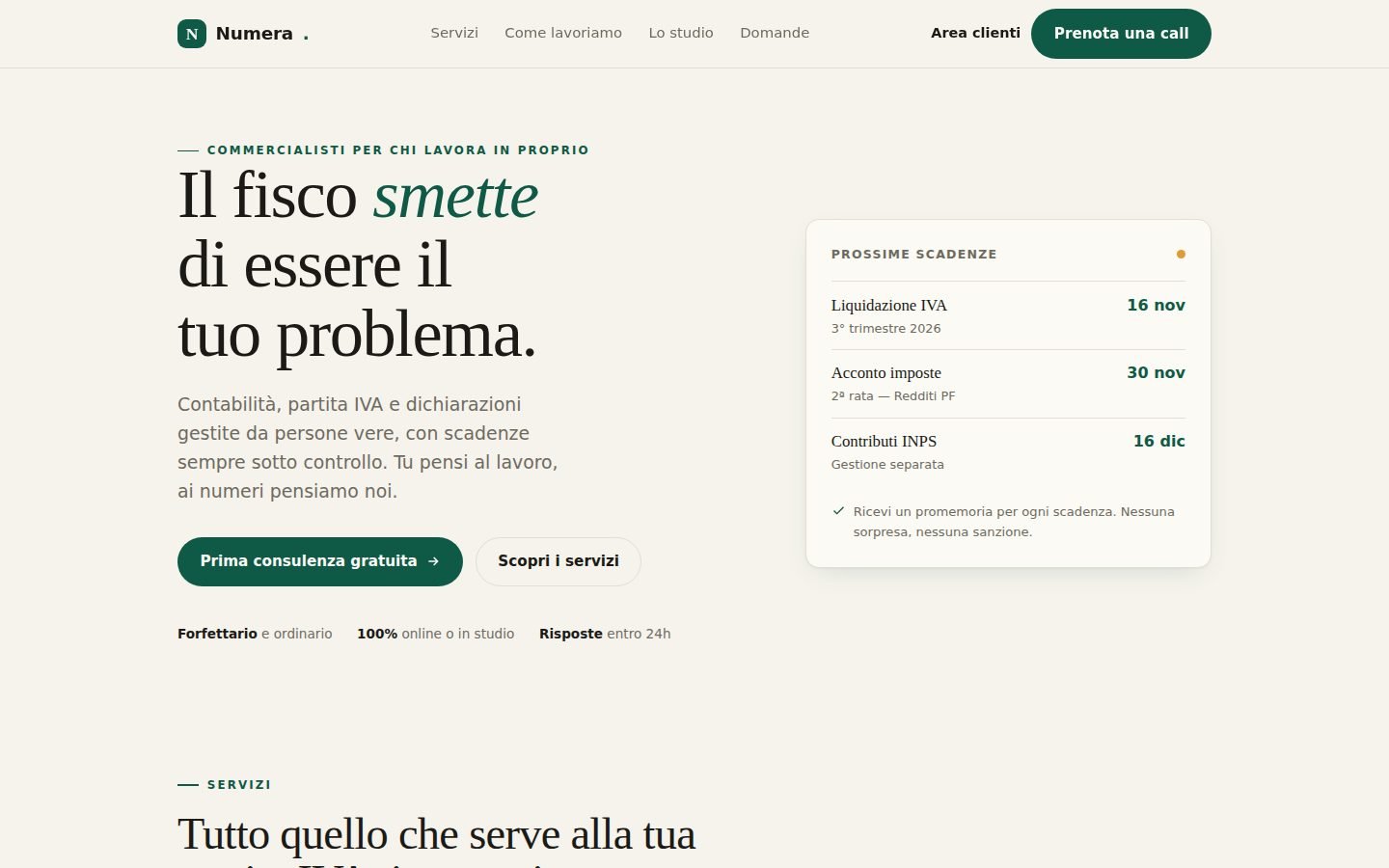 Demo dimostrativa — sito per studio commercialista
